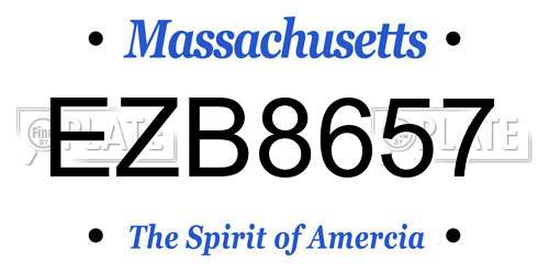 EZB8657 Massachusetts License Plate