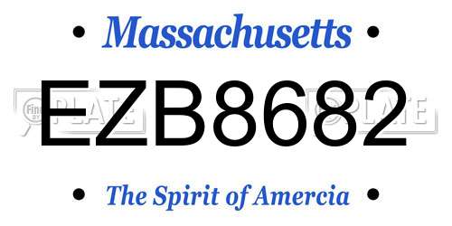 EZB8682 Massachusetts License Plate