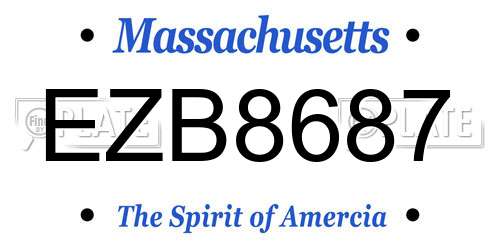EZB8687 Massachusetts License Plate