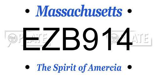 EZB914 Massachusetts License Plate