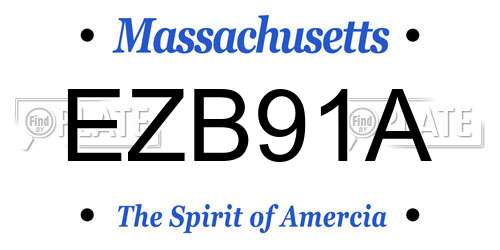EZB91A Massachusetts License Plate
