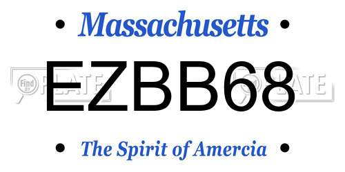 EZBB68 Massachusetts License Plate