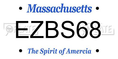 EZBS68 Massachusetts License Plate