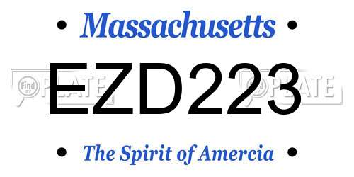 EZD223 Massachusetts License Plate