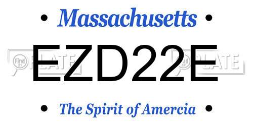 EZD22E Massachusetts License Plate