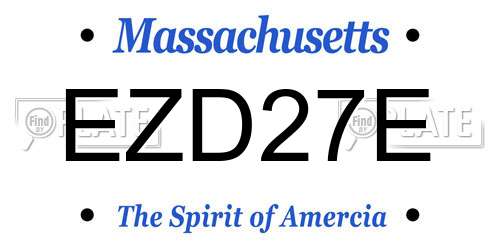 EZD27E Massachusetts License Plate