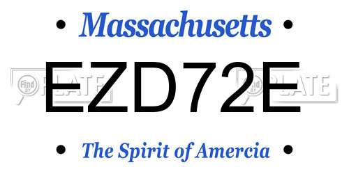 EZD72E Massachusetts License Plate