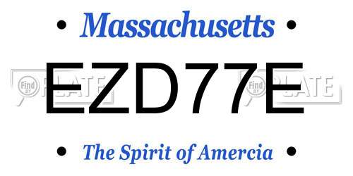 EZD77E Massachusetts License Plate