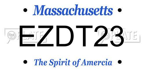 EZDT23 Massachusetts License Plate