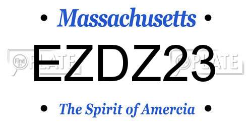EZDZ23 Massachusetts License Plate