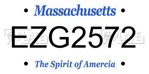 EZG2572 Massachusetts License Plate