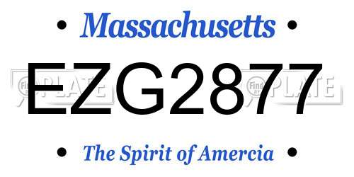 EZG2877 Massachusetts License Plate