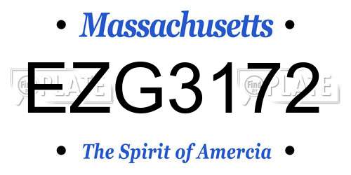 EZG3172 Massachusetts License Plate