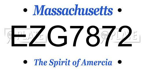 EZG7872 Massachusetts License Plate