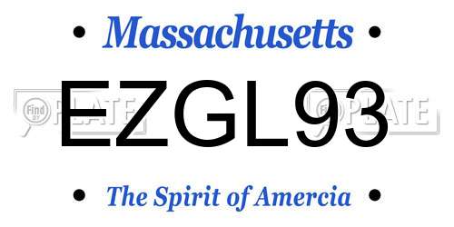 EZGL93 Massachusetts License Plate