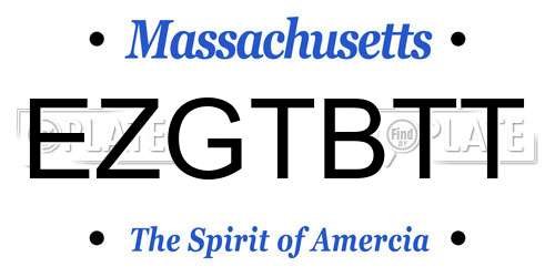 EZGTBTT Massachusetts License Plate
