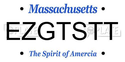 EZGTSTT Massachusetts License Plate