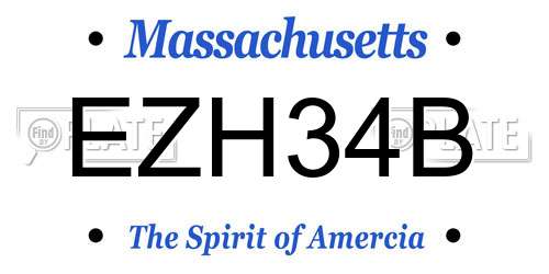 EZH34B Massachusetts License Plate