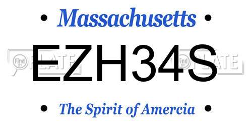 EZH34S Massachusetts License Plate