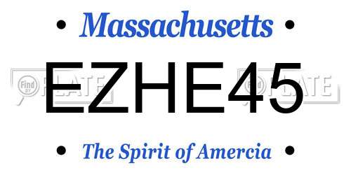 EZHE45 Massachusetts License Plate