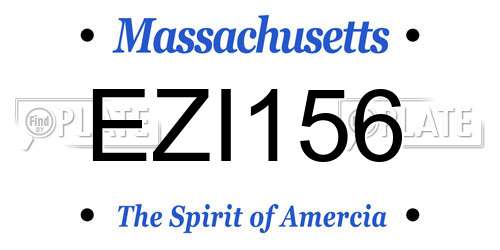 EZI156 Massachusetts License Plate