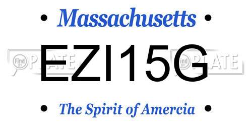 EZI15G Massachusetts License Plate