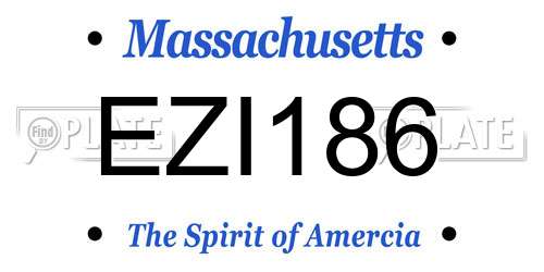 EZI186 Massachusetts License Plate