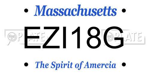 EZI18G Massachusetts License Plate