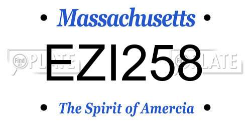 EZI258 Massachusetts License Plate