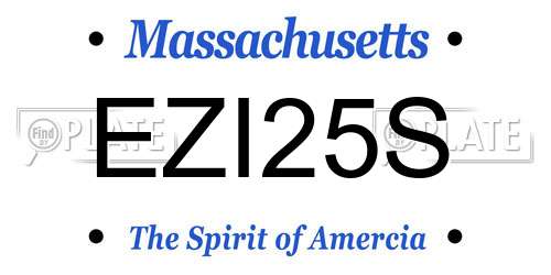 EZI25S Massachusetts License Plate