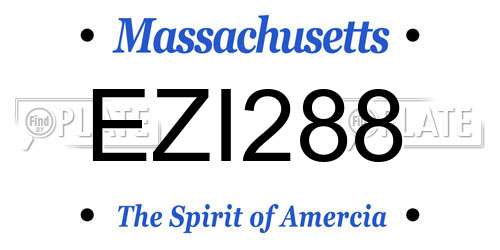 EZI288 Massachusetts License Plate