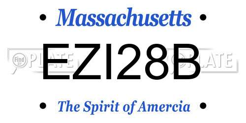 EZI28B Massachusetts License Plate