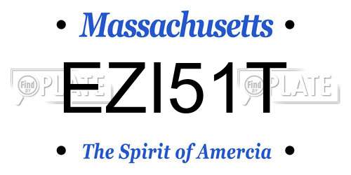 EZI51T Massachusetts License Plate