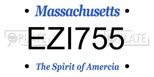 EZI755 Massachusetts License Plate