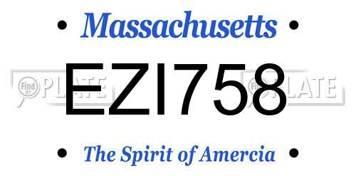 EZI758 Massachusetts License Plate