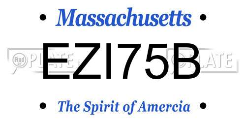 EZI75B Massachusetts License Plate