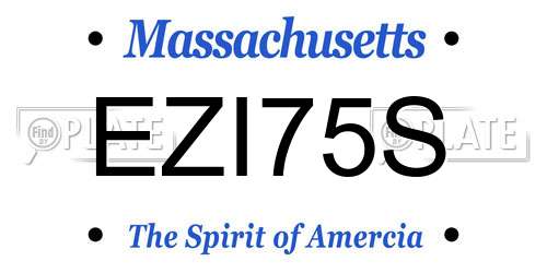 EZI75S Massachusetts License Plate