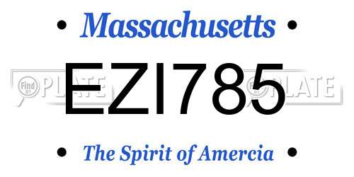 EZI785 Massachusetts License Plate