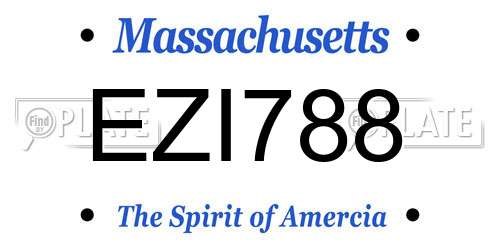 EZI788 Massachusetts License Plate