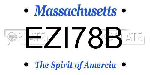 EZI78B Massachusetts License Plate