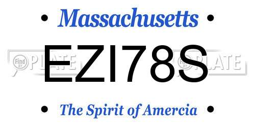 EZI78S Massachusetts License Plate
