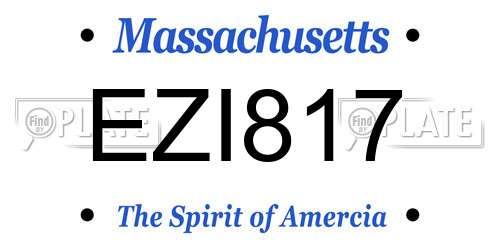 EZI817 Massachusetts License Plate