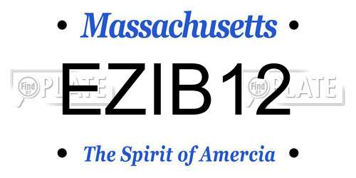 EZIB12 Massachusetts License Plate
