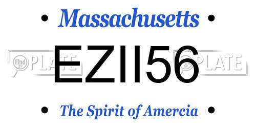 EZII56 Massachusetts License Plate