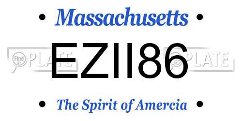 EZII86 Massachusetts License Plate