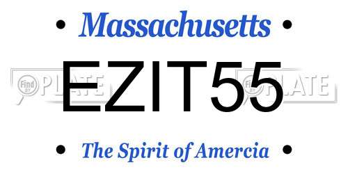EZIT55 Massachusetts License Plate