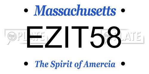 EZIT58 Massachusetts License Plate