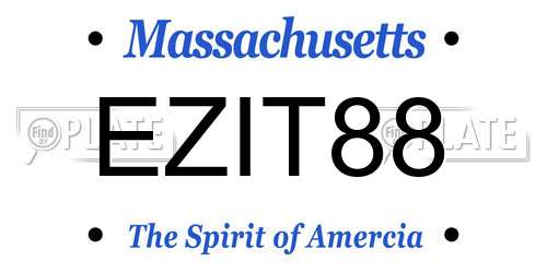 EZIT88 Massachusetts License Plate