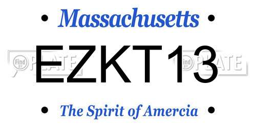 EZKT13 Massachusetts License Plate