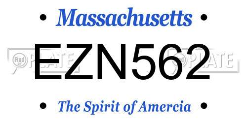 EZN562 Massachusetts License Plate
